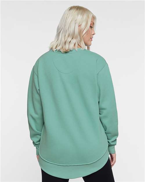LAT 3525 Women's Weekend Crewneck Sweatshirt - Back view