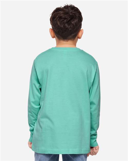 LAT 6201 Youth Fine Jersey Long Sleeve Tee - Back view