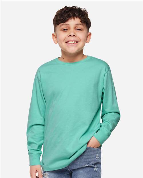 LAT 6201 Youth Fine Jersey Long Sleeve Tee - Front view