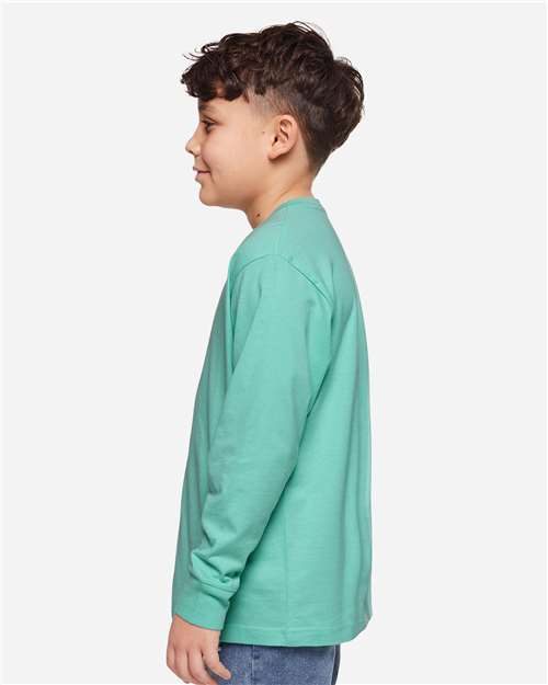 LAT 6201 Youth Fine Jersey Long Sleeve Tee - Side view