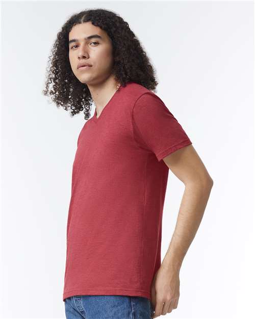 American Apparel 2006CVC Unisex CVC V-Neck Tee - Side view