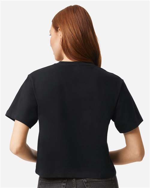 American Apparel 102 Women's Fine Jersey Mid-Length Boxy Tee - Back view