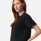 American Apparel 102 Women's Fine Jersey Mid-Length Boxy Tee - Side view