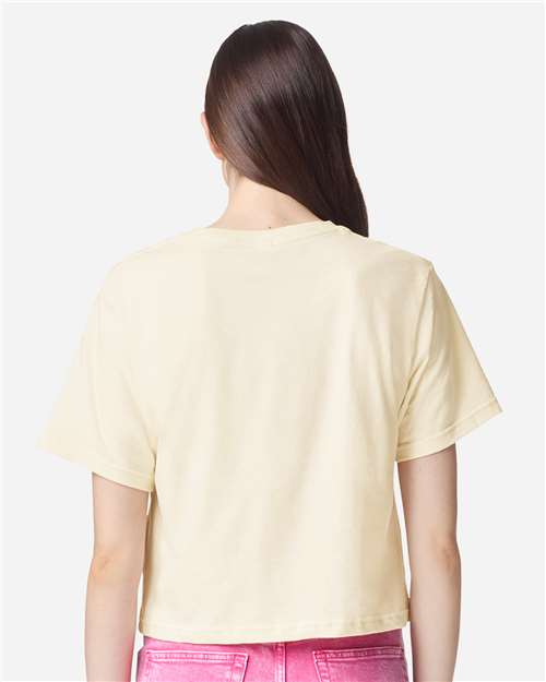 American Apparel 102 Women's Fine Jersey Mid-Length Boxy Tee - Back view
