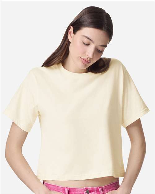American Apparel 102 Women's Fine Jersey Mid-Length Boxy Tee - Front view