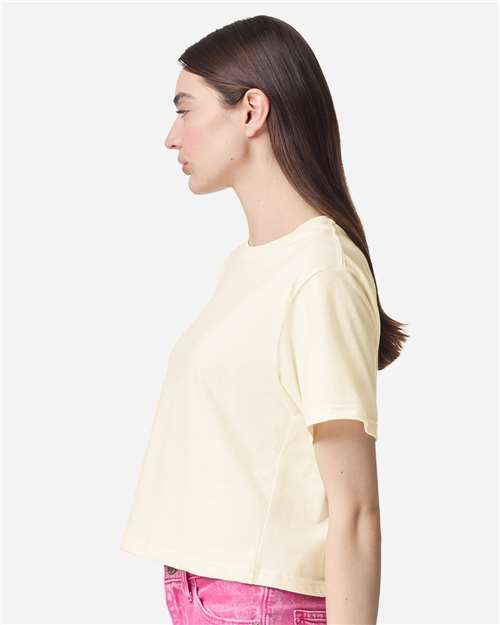 American Apparel 102 Women's Fine Jersey Mid-Length Boxy Tee - Side view