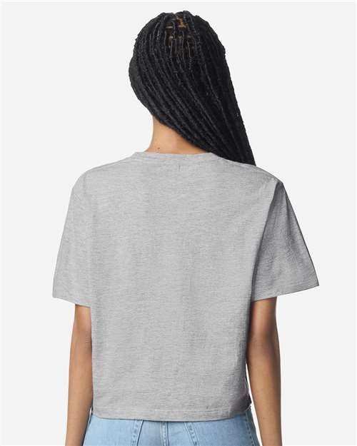 American Apparel 102 Women's Fine Jersey Mid-Length Boxy Tee - Back view