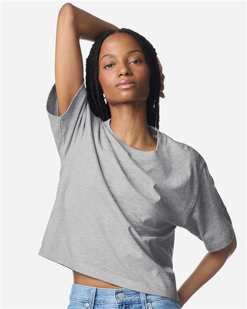 American Apparel 102 Women's Fine Jersey Mid-Length Boxy Tee - Front view