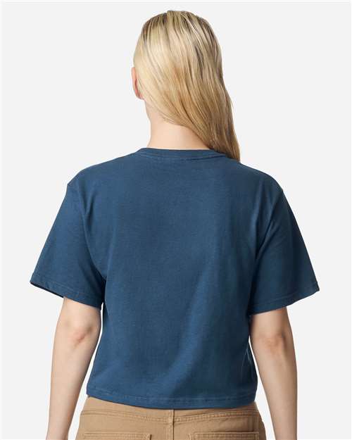 American Apparel 102 Women's Fine Jersey Mid-Length Boxy Tee - Back view
