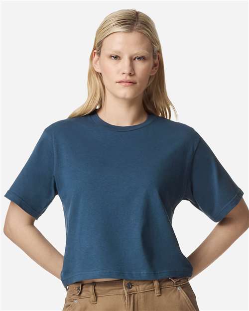 American Apparel 102 Women's Fine Jersey Mid-Length Boxy Tee - Front view