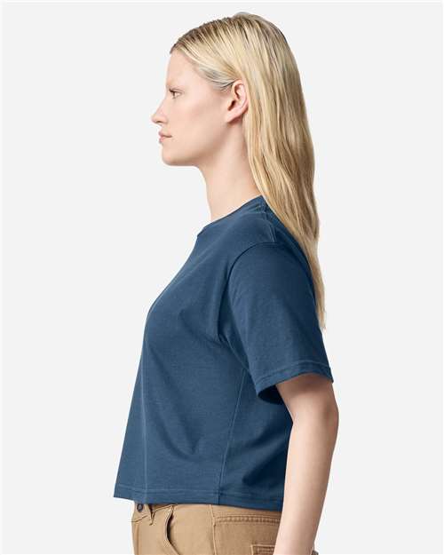 American Apparel 102 Women's Fine Jersey Mid-Length Boxy Tee - Side view