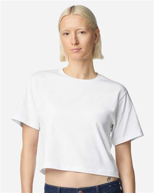 American Apparel 102 Women's Fine Jersey Mid-Length Boxy Tee - Front view