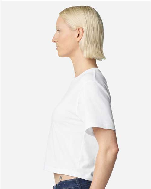 American Apparel 102 Women's Fine Jersey Mid-Length Boxy Tee - Side view
