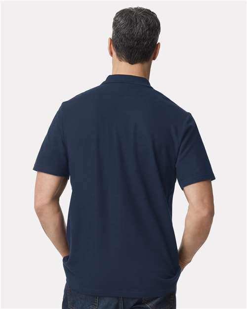 Gildan 64800 Unisex Softstyle? Pique Polo - Back view