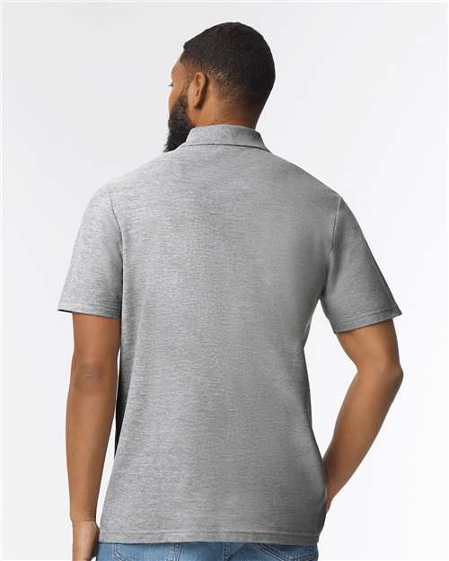 Gildan 64800 Unisex Softstyle? Pique Polo - Back view