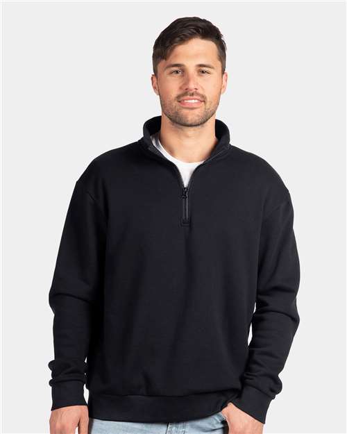 Next Level 9643 Unisex Fleece Quarter-Zip Pullover - Front view