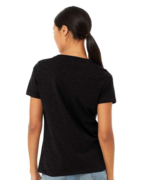 BELLA  CANVAS 6405CVC Women's Relaxed Heather CVC V-Neck Tee - Back view