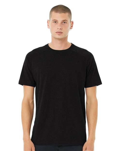 BELLA  CANVAS 3201 Men's Heather CVC Raglan Tee - Front view