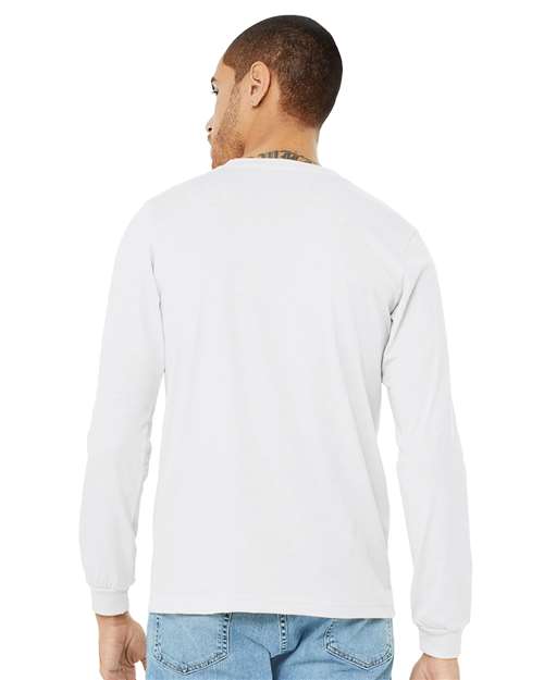 BELLA  CANVAS 3501CVC Heather CVC Long Sleeve Tee - Back view