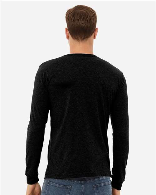 BELLA  CANVAS 3501CVC Heather CVC Long Sleeve Tee - Back view