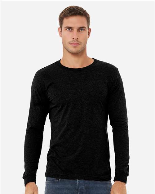 BELLA  CANVAS 3501CVC Heather CVC Long Sleeve Tee - Front view