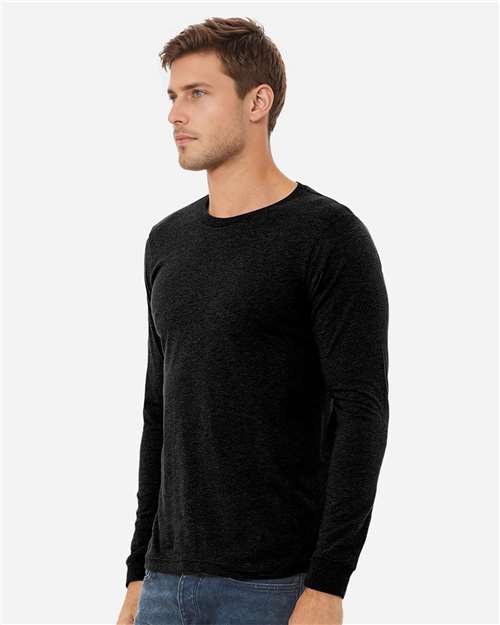 BELLA  CANVAS 3501CVC Heather CVC Long Sleeve Tee - Side view