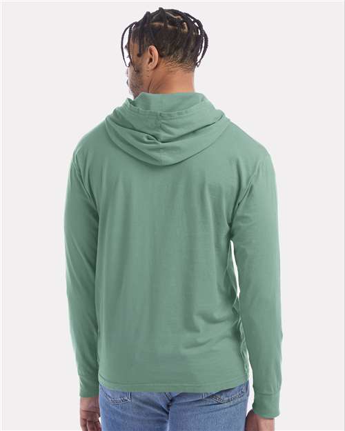 ComfortWash by Hanes GDH280 Unisex Garment-Dyed Jersey Hooded Long Sleeve T-Shirt - Back view