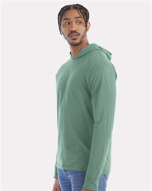 ComfortWash by Hanes GDH280 Unisex Garment-Dyed Jersey Hooded Long Sleeve T-Shirt - Side view