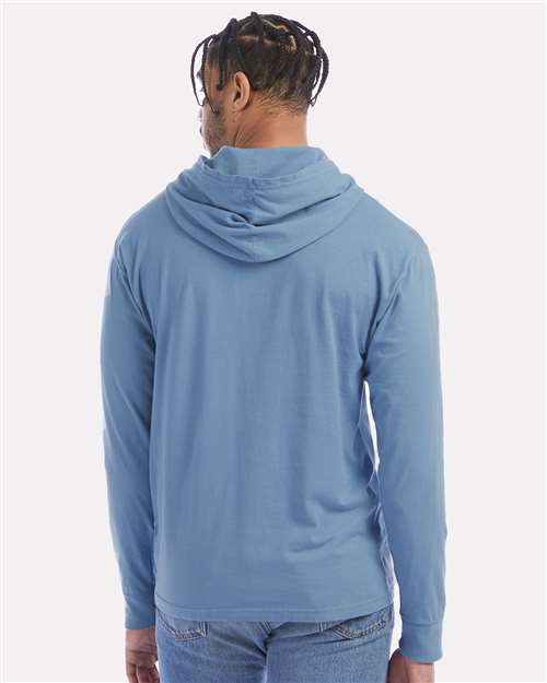 ComfortWash by Hanes GDH280 Unisex Garment-Dyed Jersey Hooded Long Sleeve T-Shirt - Back view