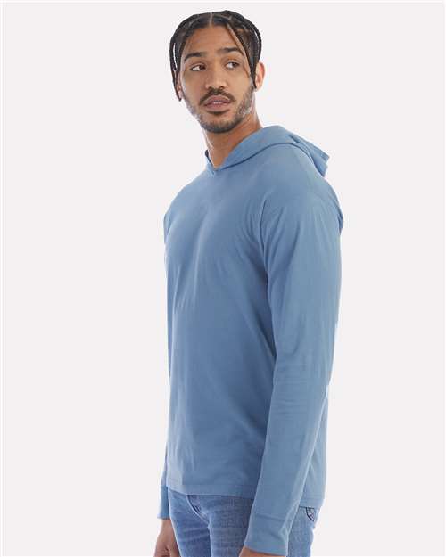 ComfortWash by Hanes GDH280 Unisex Garment-Dyed Jersey Hooded Long Sleeve T-Shirt - Side view