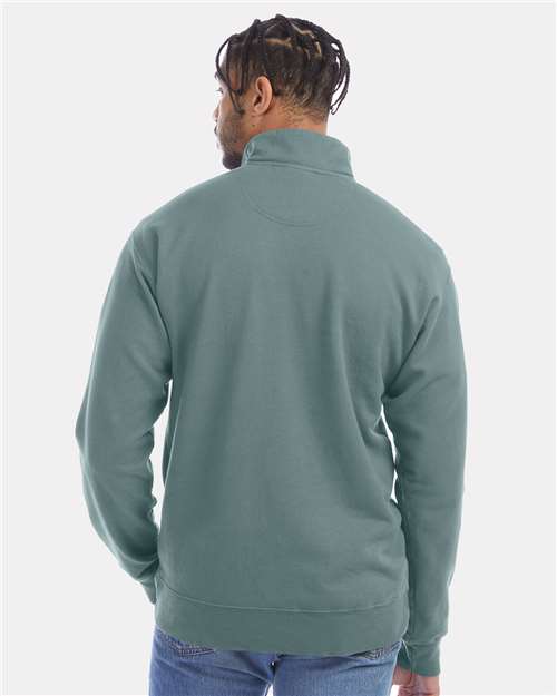 ComfortWash by Hanes GDH425 Unisex Garment-Dyed Quarter-Zip Sweatshirt - Back view