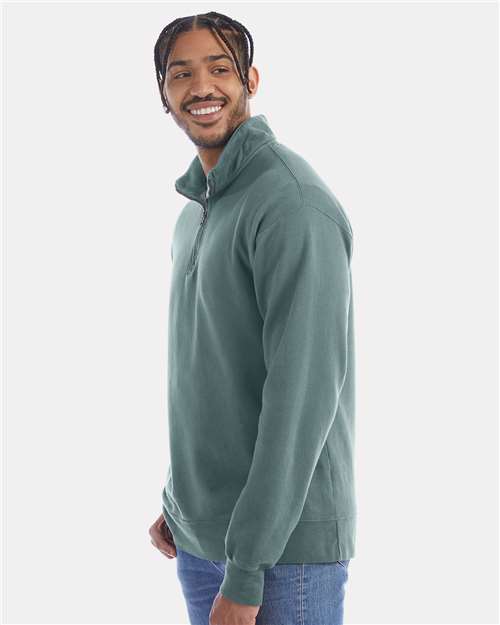 ComfortWash by Hanes GDH425 Unisex Garment-Dyed Quarter-Zip Sweatshirt - Side view