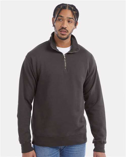 ComfortWash by Hanes GDH425 Unisex Garment-Dyed Quarter-Zip Sweatshirt - Front view