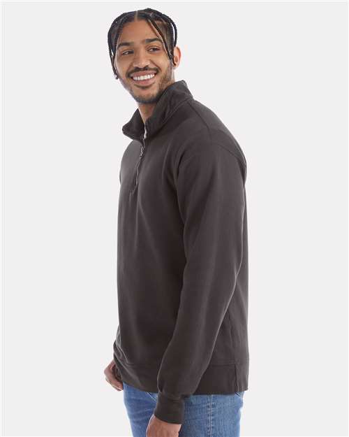 ComfortWash by Hanes GDH425 Unisex Garment-Dyed Quarter-Zip Sweatshirt - Side view