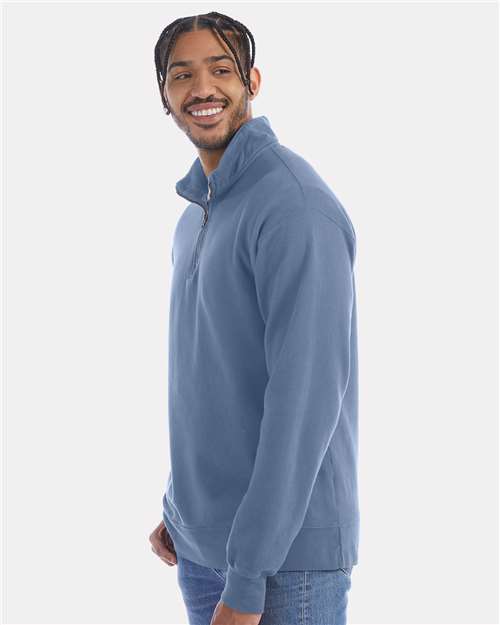 ComfortWash by Hanes GDH425 Unisex Garment-Dyed Quarter-Zip Sweatshirt - Side view