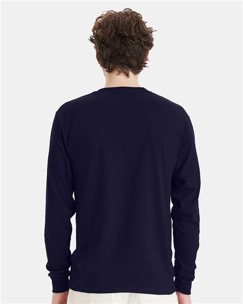 Hanes 5286 Unisex Essential-T Long Sleeve T-Shirt - Back view