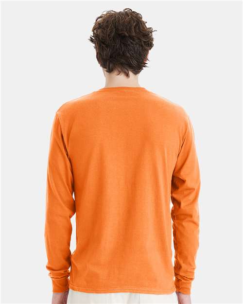 Hanes 5286 Unisex Essential-T Long Sleeve T-Shirt - Back view