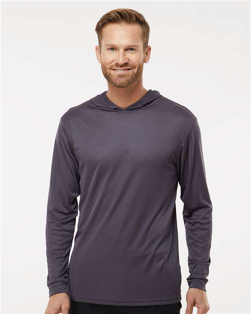 Paragon 220 Unisex Bahama Performance Hooded Long Sleeve T-Shirt - Front view