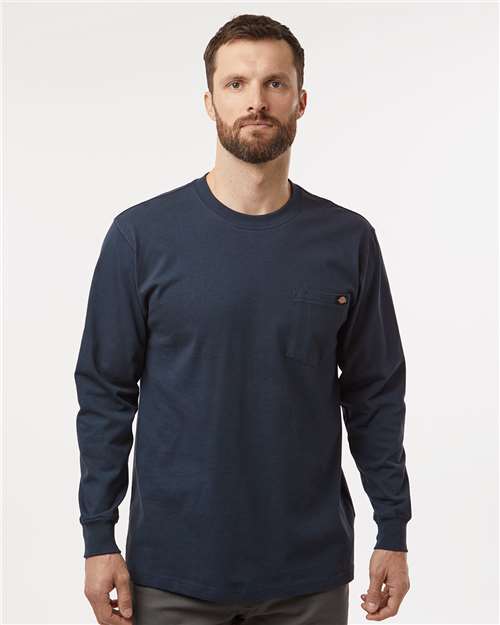 Dickies WL50 Men's Traditional Heavyweight Long Sleeve T-Shirt - Front view