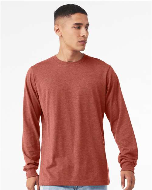 BELLA  CANVAS 3501CVC Heather CVC Long Sleeve Tee - Front view