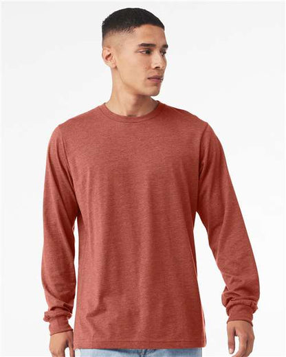BELLA  CANVAS 3501CVC Heather CVC Long Sleeve Tee - Front view