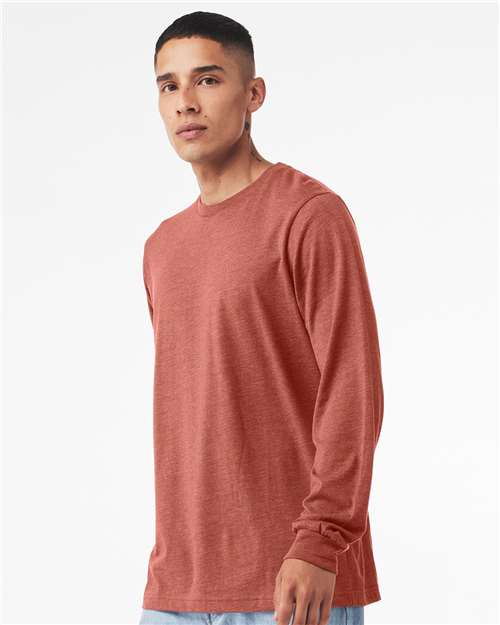 BELLA  CANVAS 3501CVC Heather CVC Long Sleeve Tee - Side view