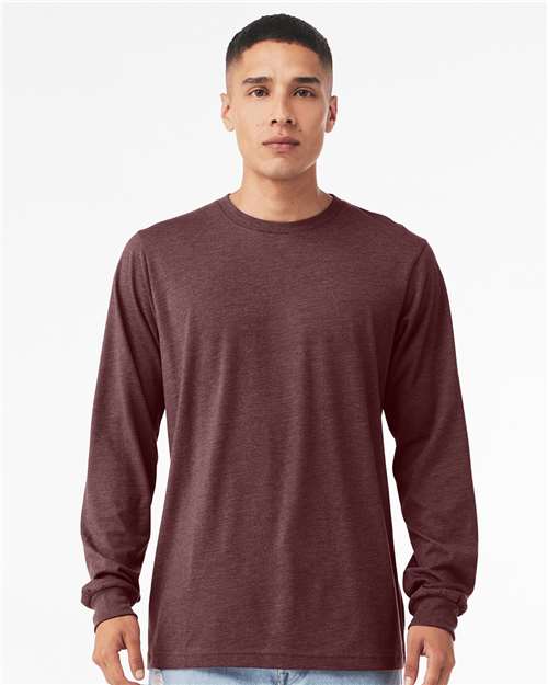 BELLA  CANVAS 3501CVC Heather CVC Long Sleeve Tee - Front view