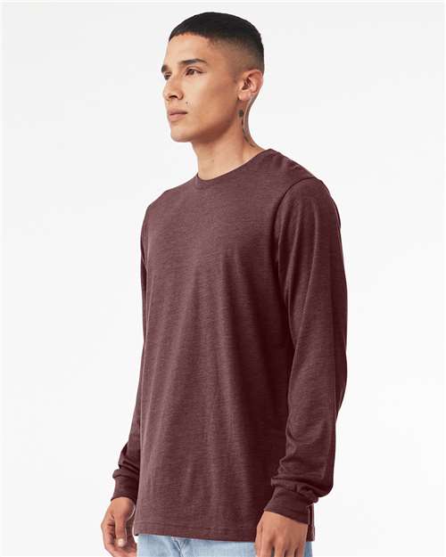 BELLA  CANVAS 3501CVC Heather CVC Long Sleeve Tee - Side view