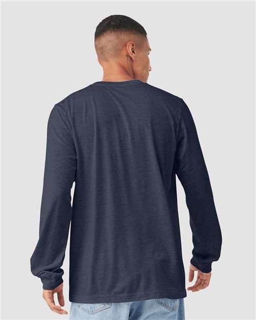 BELLA  CANVAS 3501CVC Heather CVC Long Sleeve Tee - Back view