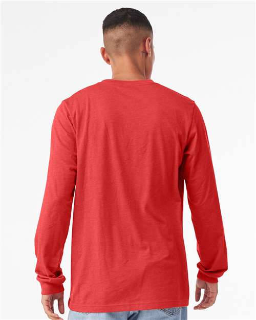 BELLA  CANVAS 3501CVC Heather CVC Long Sleeve Tee - Back view