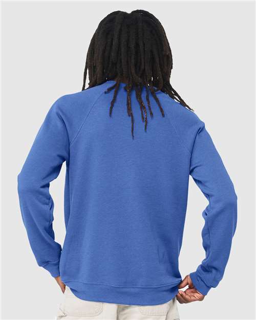 BELLA  CANVAS 3901 Unisex Sponge Fleece Raglan Crewneck Sweatshirt - Back view