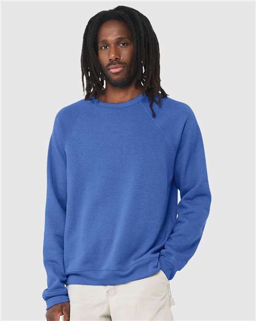 BELLA  CANVAS 3901 Unisex Sponge Fleece Raglan Crewneck Sweatshirt - Front view