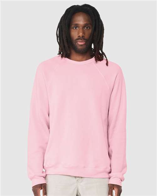 BELLA  CANVAS 3901 Unisex Sponge Fleece Raglan Crewneck Sweatshirt - Front view