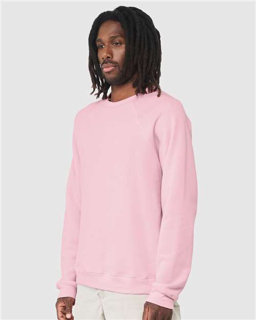 BELLA  CANVAS 3901 Unisex Sponge Fleece Raglan Crewneck Sweatshirt - Side view